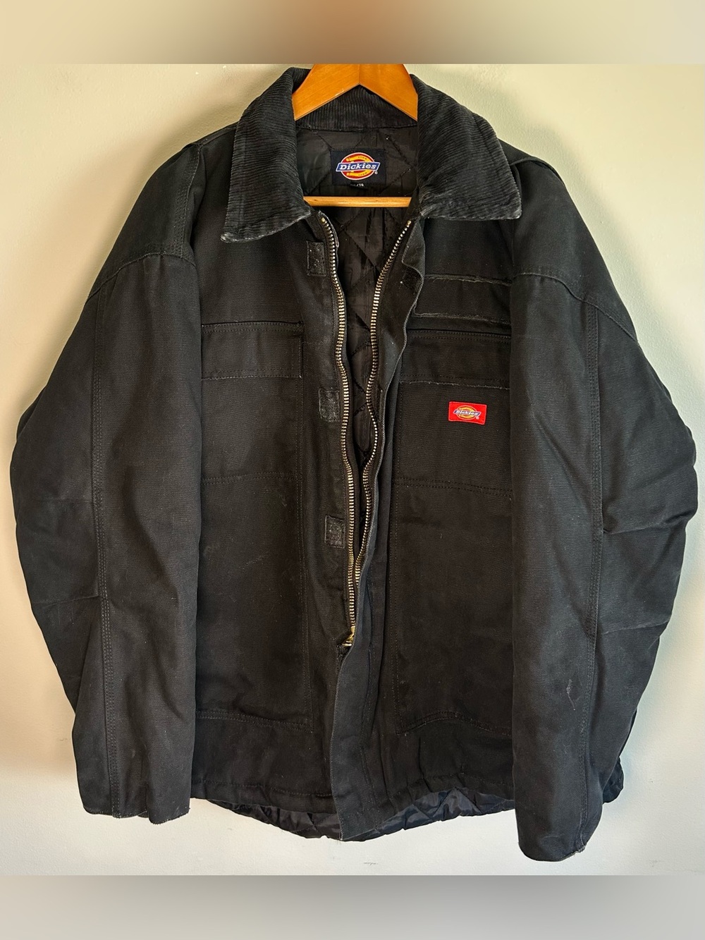 Vintage Dickies Detroit Style Quilt Insulated Duck Canvas Work Jacket XL Black - Picture 4 of 12